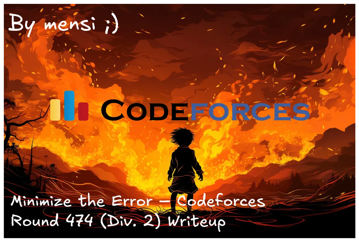 Minimize the Error – Codeforces Round 474 (Div. 2) Writeup